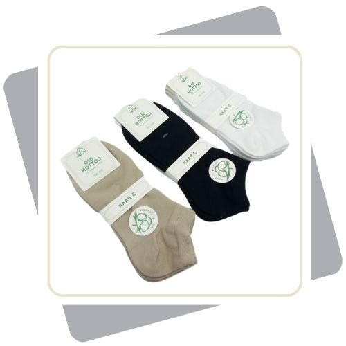 Damen Sneakersocken mit Bio-Baumwolle / 3 Paar