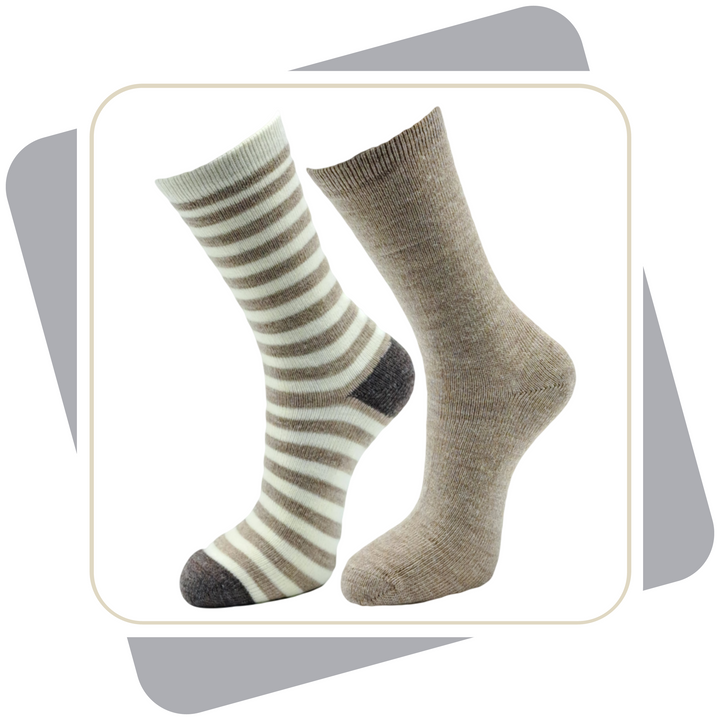 Herren Wollsocken mit Alpaka, geringelt, dünne Qualität / 2 Paar