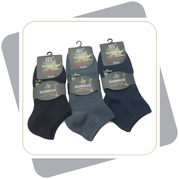 Herren Bambus Sneakersocken / 3 Paar