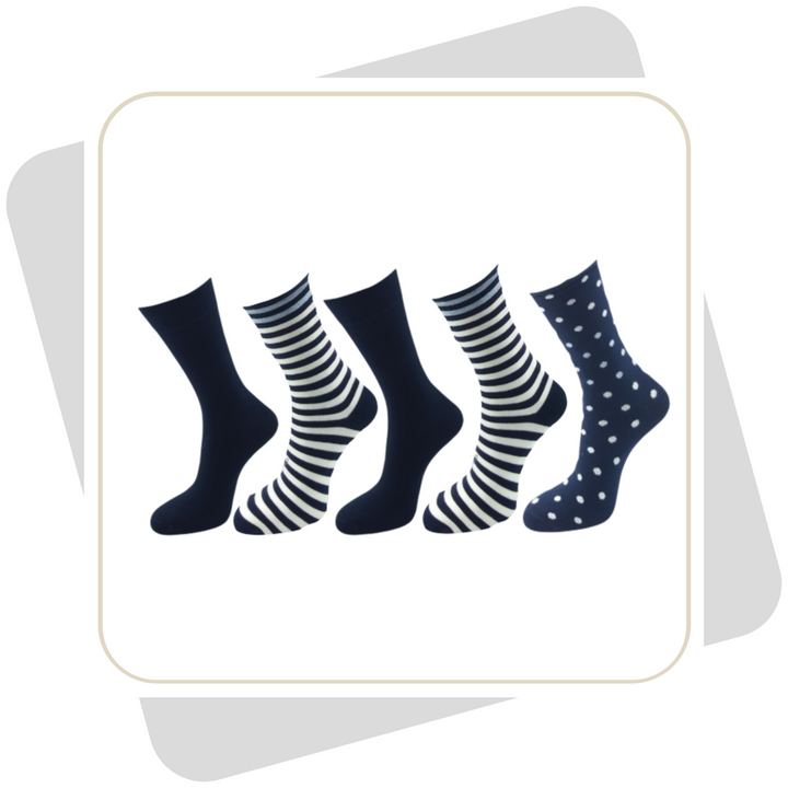 Damen Baumwollsocken mit Rollrand / 5 Paar