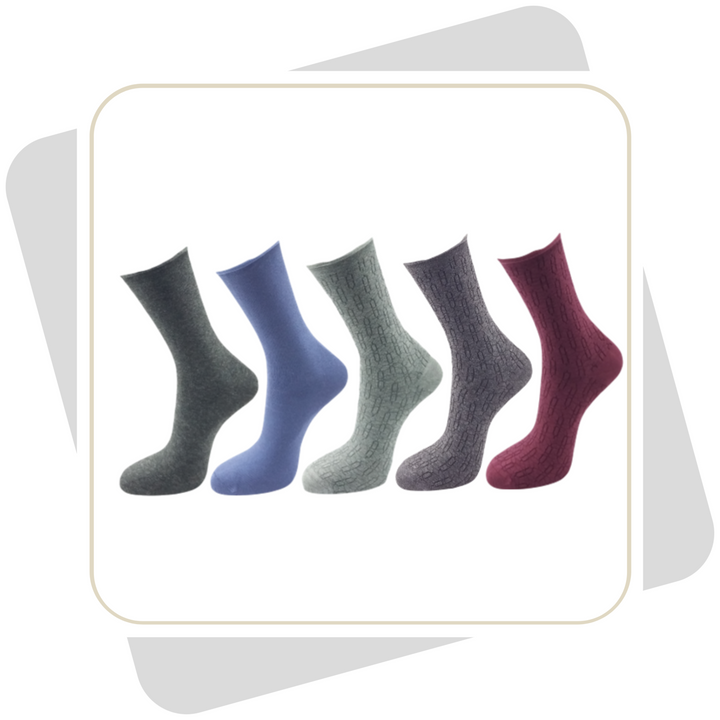 Damen Baumwollsocken mit Rollrand / 5 Paar