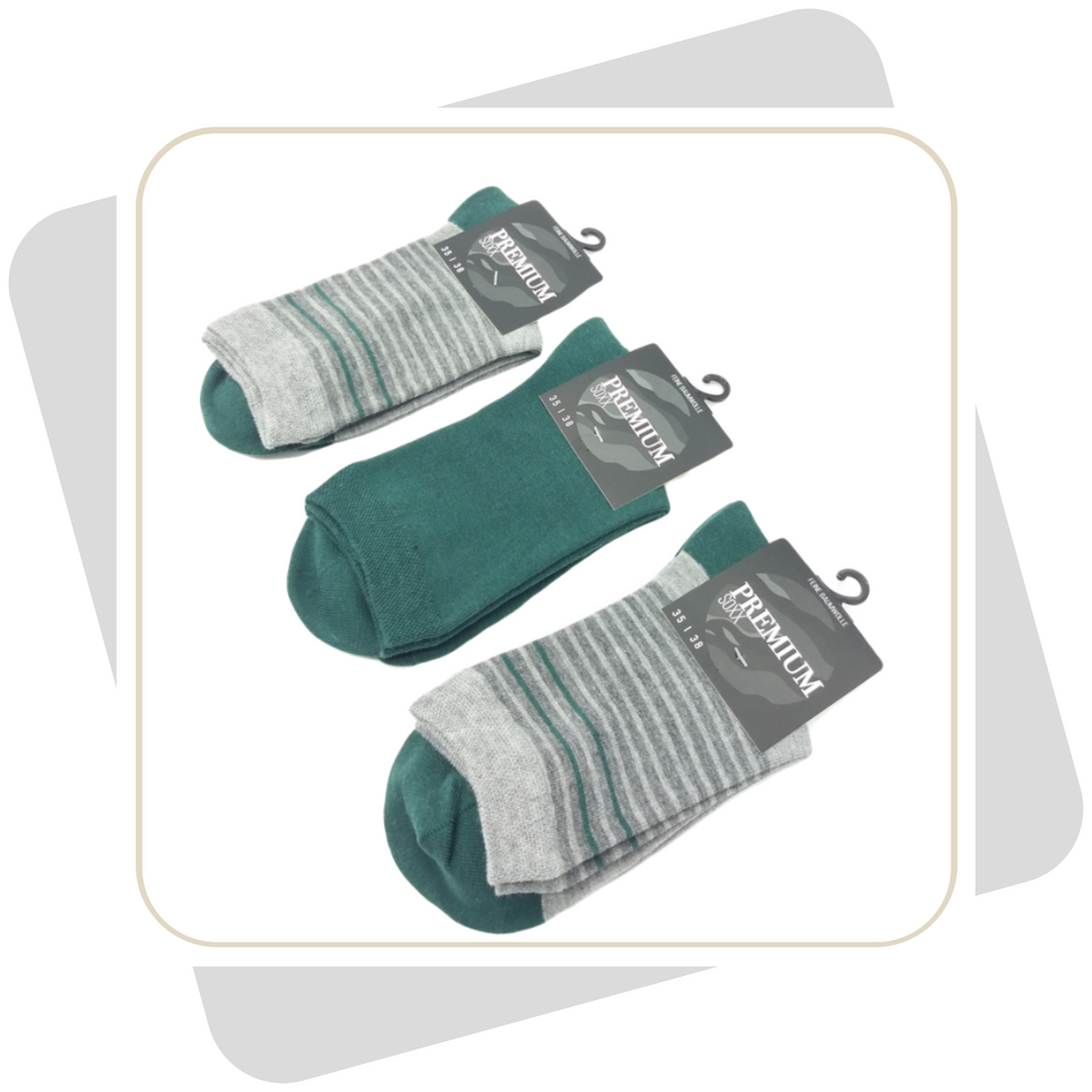 Damen Baumwollsocken / 3 Paar