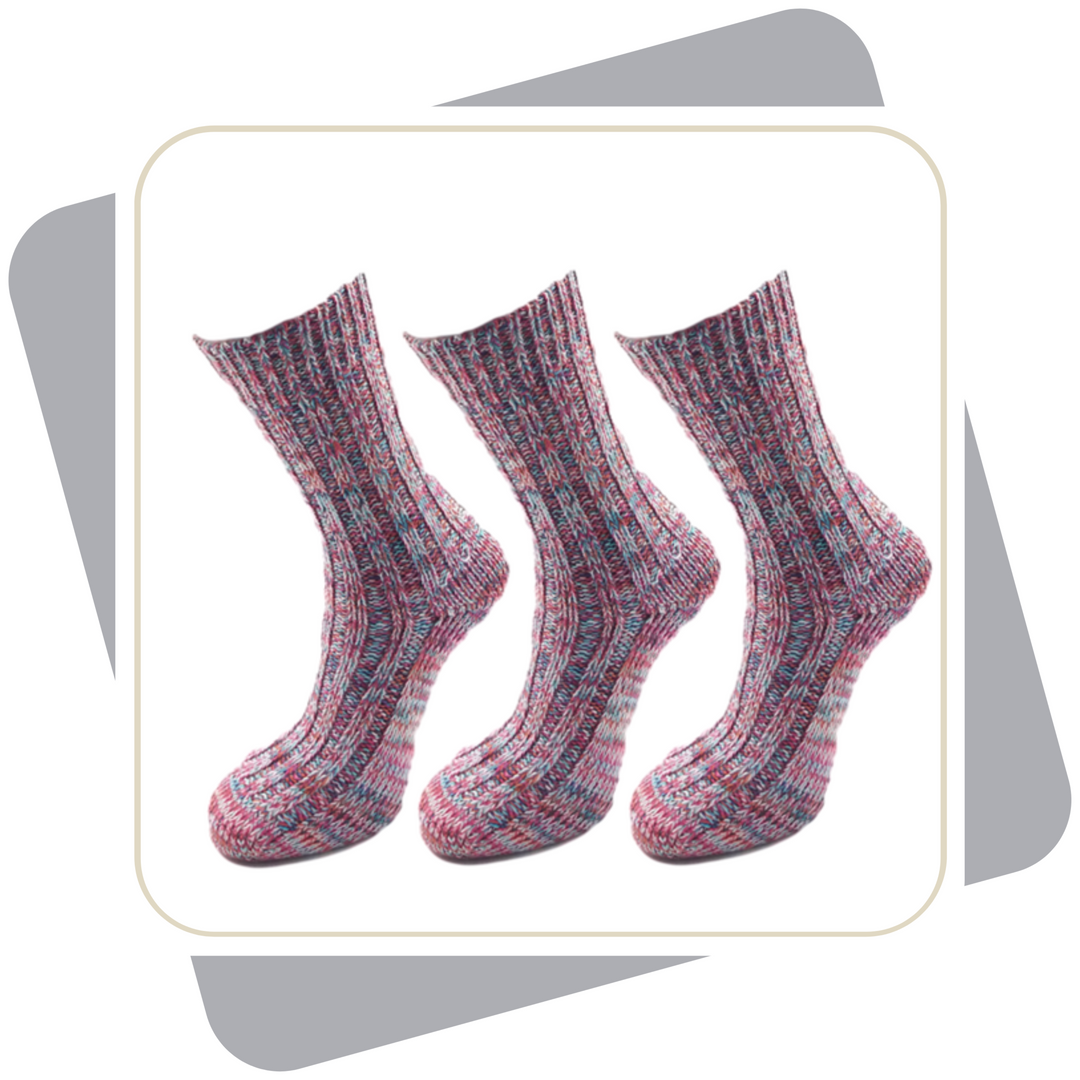 Damen Baumwollsocken, schwere Qualität / 3 Paar