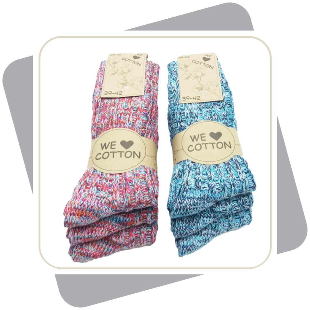 Damen Baumwollsocken, schwere Qualität / 3 Paar