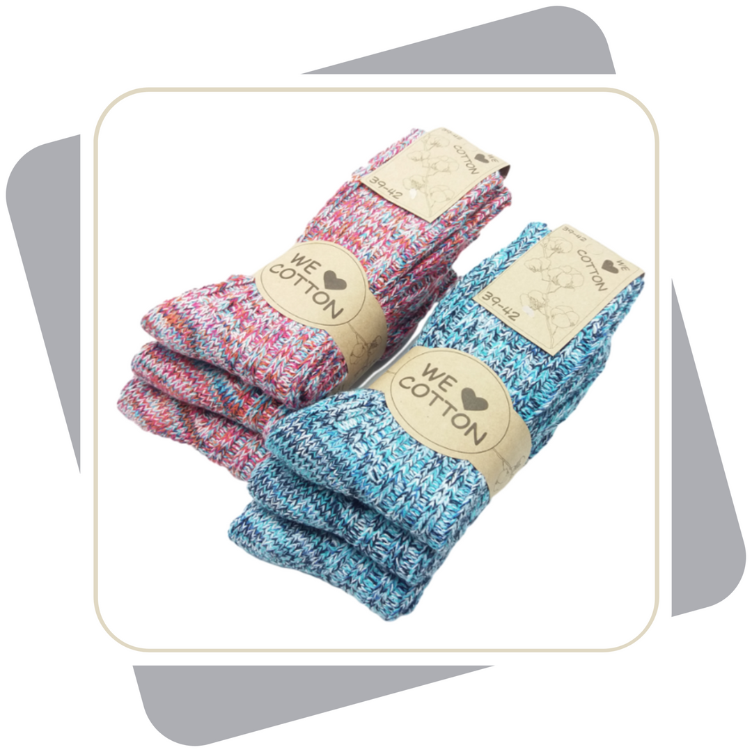 Damen Baumwollsocken, schwere Qualität / 3 Paar