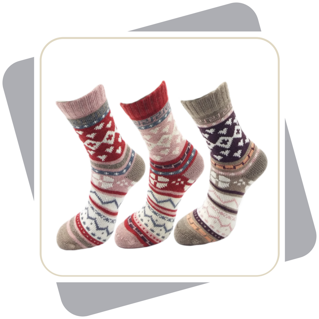 Damen Wollsocken mit Baumwolle / 3 Paar