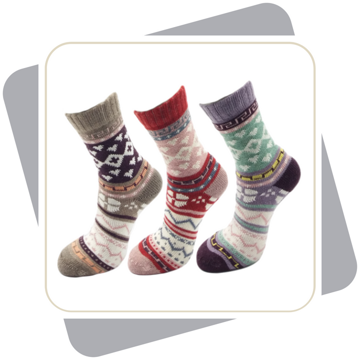 Damen Wollsocken mit Baumwolle / 3 Paar