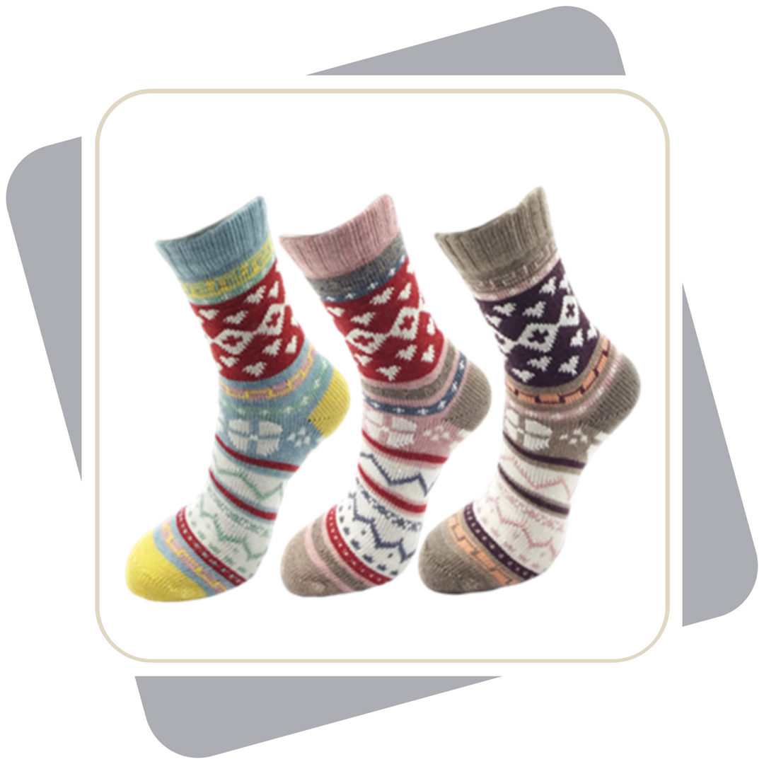 Damen Wollsocken mit Baumwolle / 3 Paar