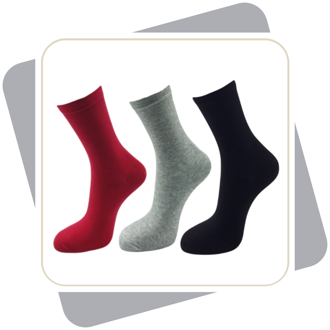 Damen Baumwollsocken mit Viskose / 3 Paar