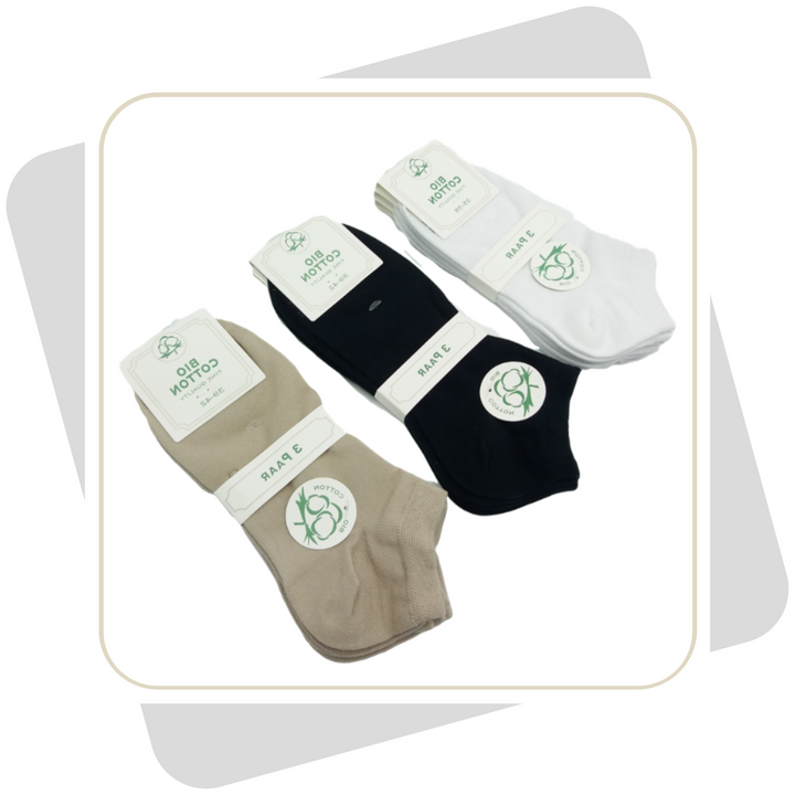 Herren Sneakersocken mit Bio-Baumwolle / 3 Paar