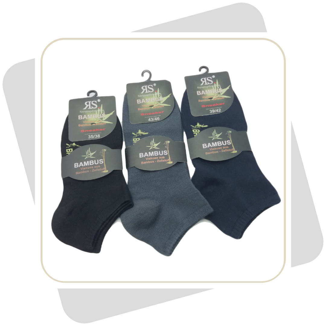 Herren Bambus Sneakersocken / 3 Paar