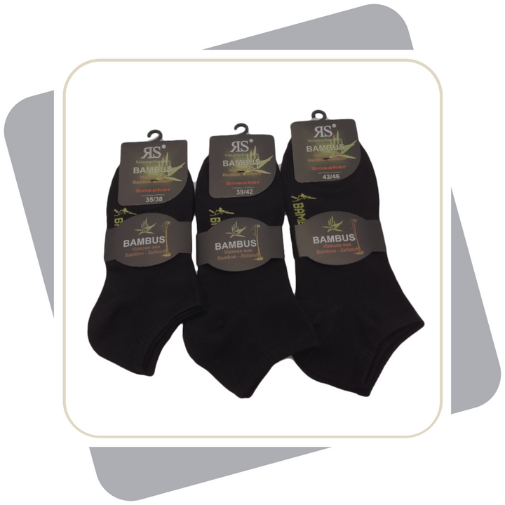 Herren Bambus Sneakersocken / 3 Paar