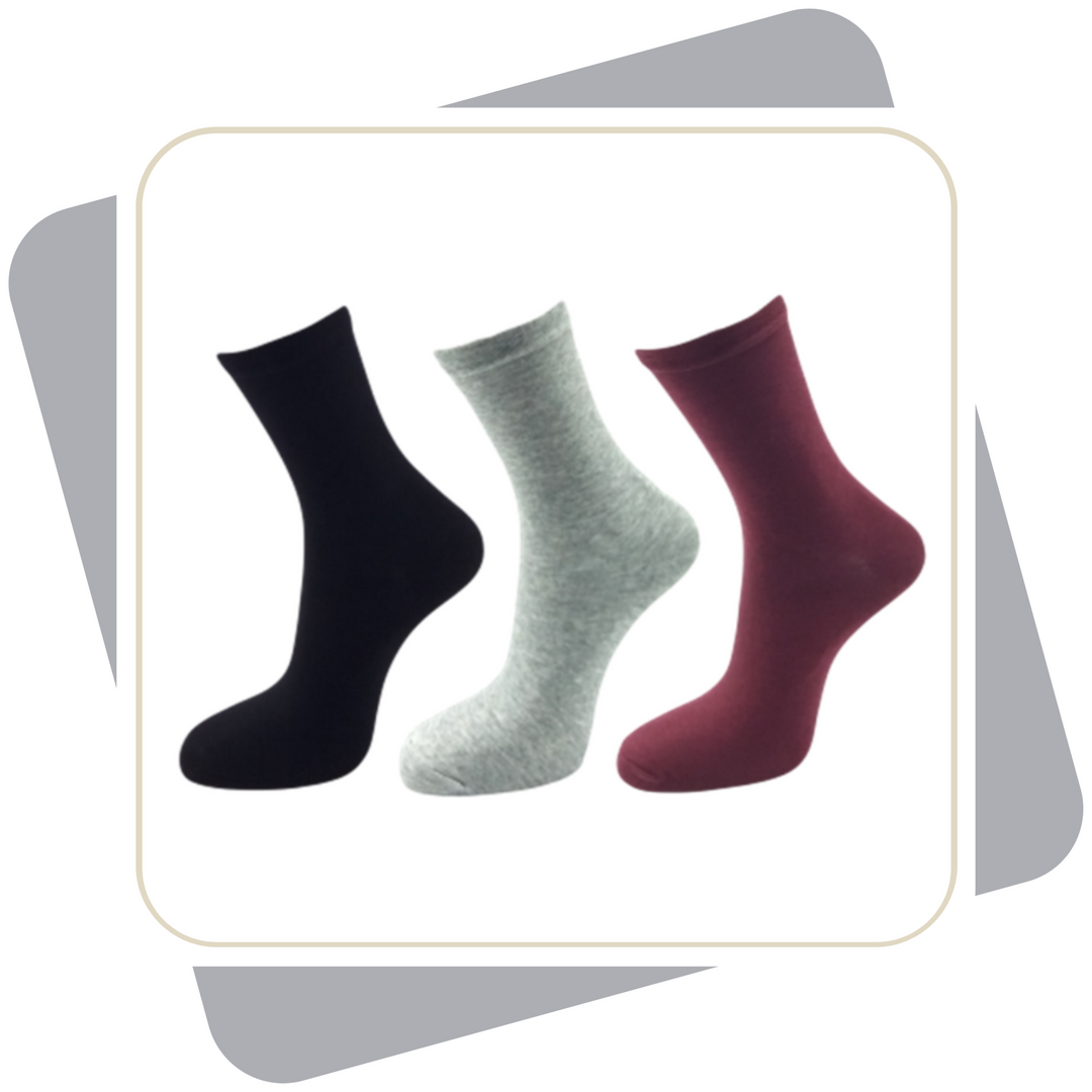 Damen Baumwollsocken mit Viskose / 3 Paar