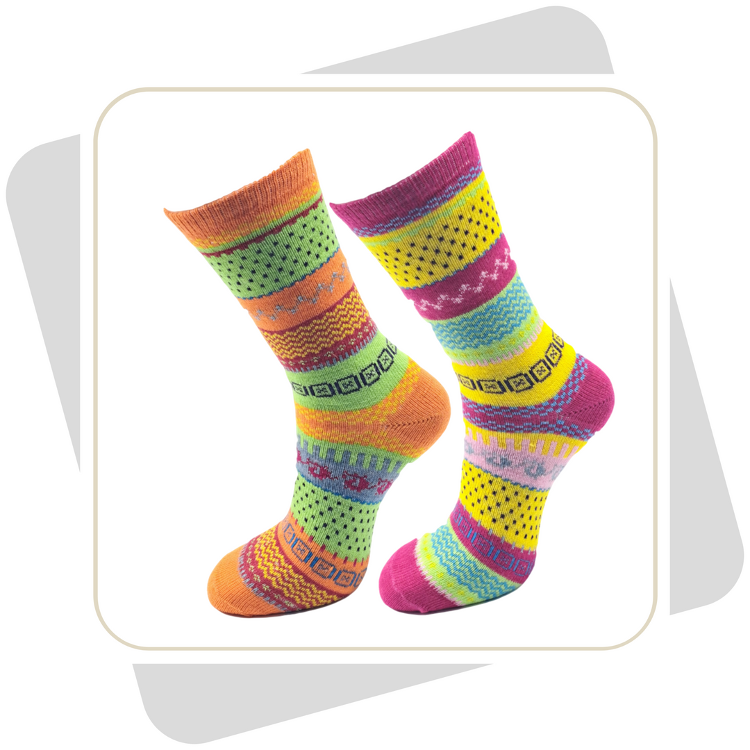 Damen Wollsocken, bunt \ 2 Paar