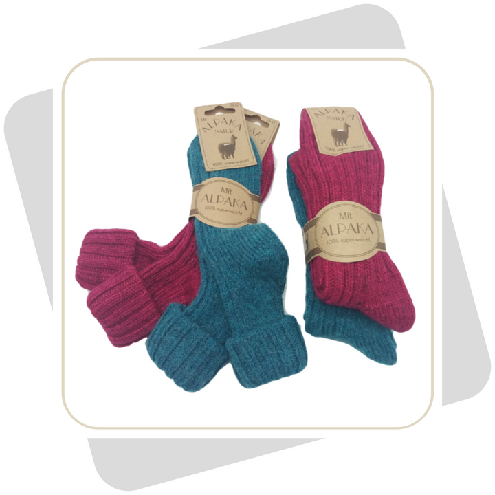 Damen Wollsocken mit Alpakawolle \ 2 Paar