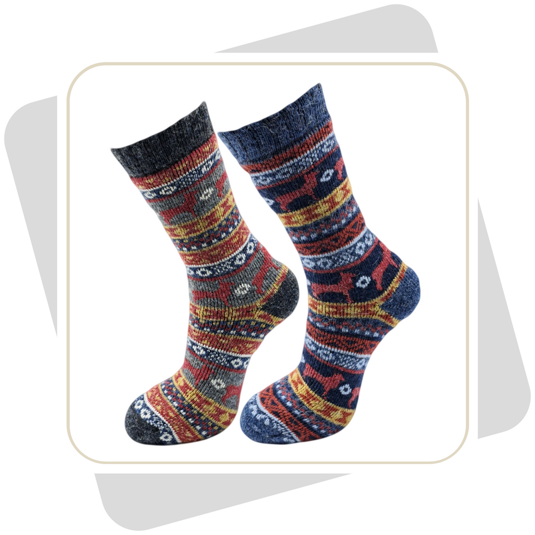 Damen Wollsocken mit Alpaka und Merinowolle, schwere Qualität \ 2 Paar