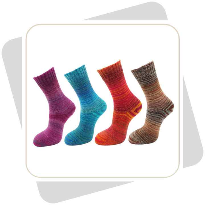 Damen Wollsocken, bunt (wie selbstgestrickt) \ 2 Paar