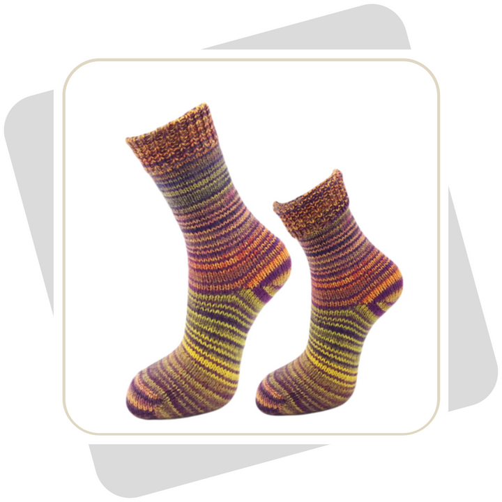 Damen Wollsocken, bunt (wie selbstgestrickt) \ 2 Paar