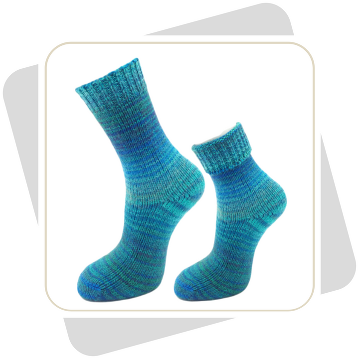 Damen Wollsocken, bunt (wie selbstgestrickt) \ 2 Paar