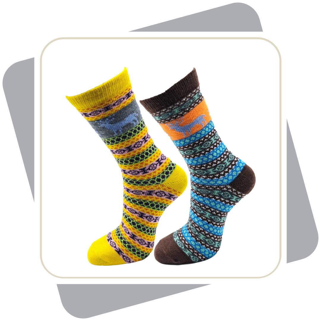 Damen Wollsocken, bunt \ 2 Paar