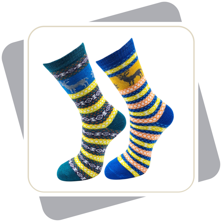 Damen Wollsocken, bunt \ 2 Paar