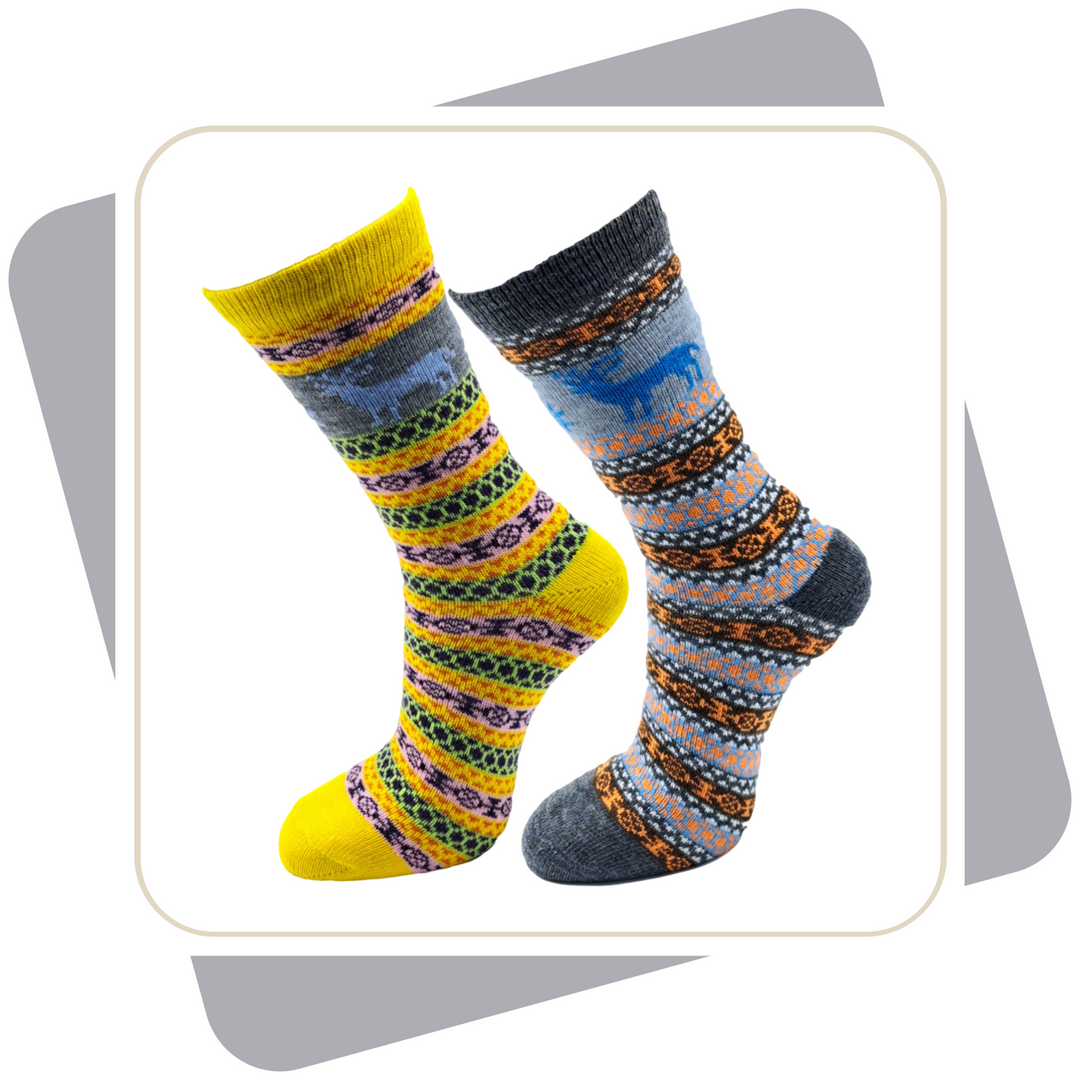 Damen Wollsocken, bunt \ 2 Paar