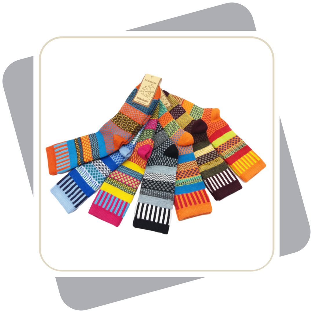 Damen Wollsocken, bunt \ 2 Paar