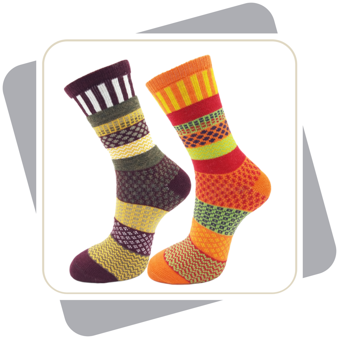 Damen Wollsocken, bunt \ 2 Paar