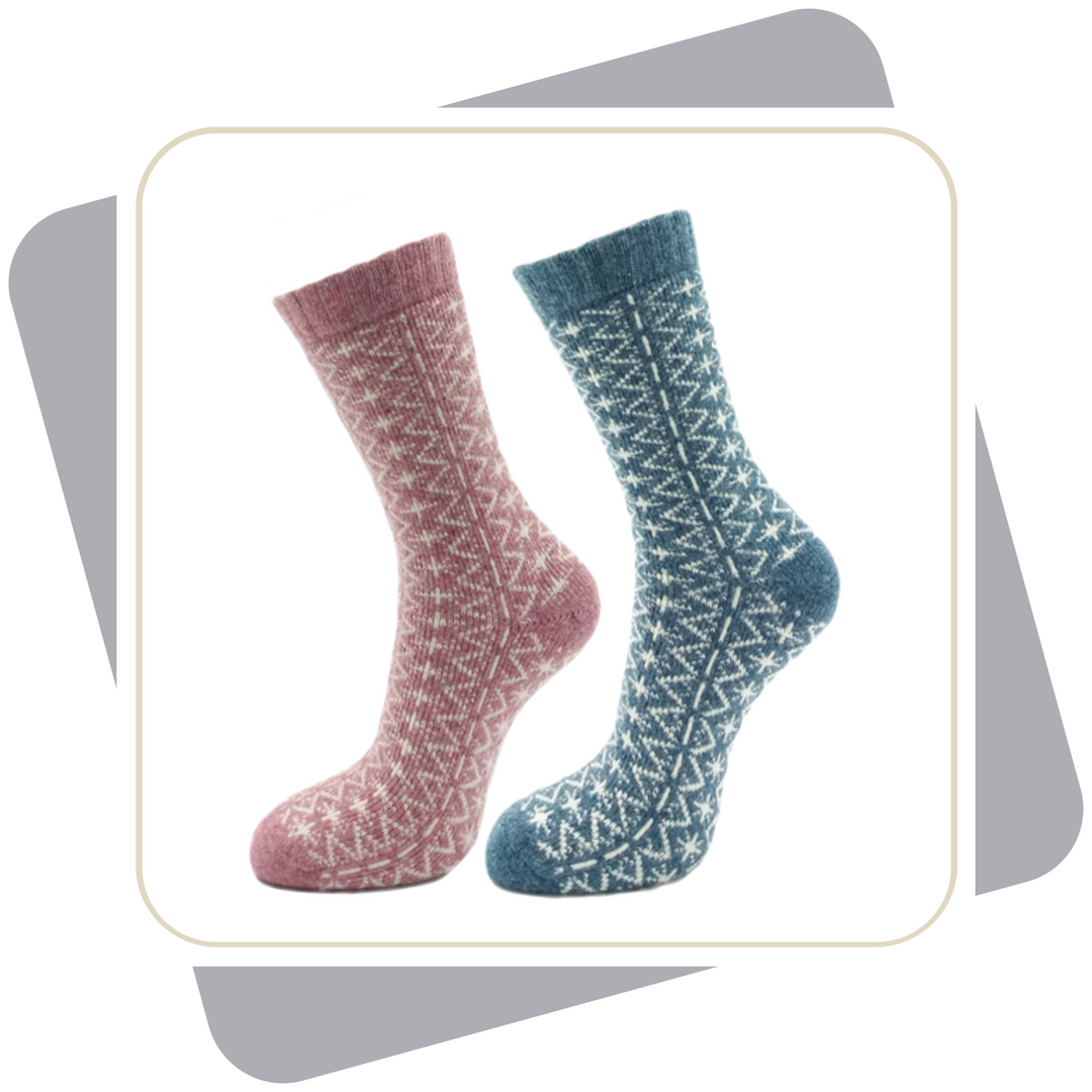 Damen Wollsocken mit Alpaka und Merinowolle, schwere Qualität \ 2 Paar