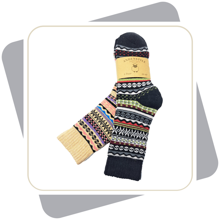 Damen Wollsocken, dicke und weiche Qualität / 2 Paar