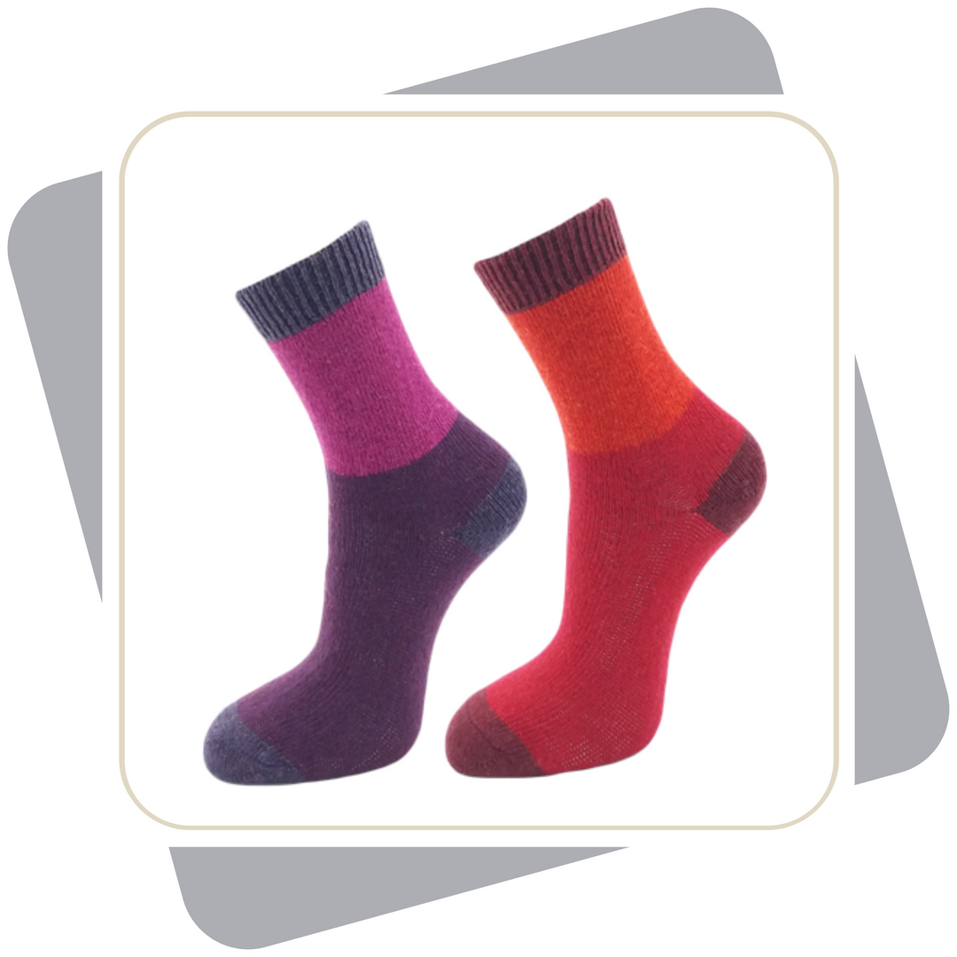 Damen Wollsocken, bunt / 2 Paar