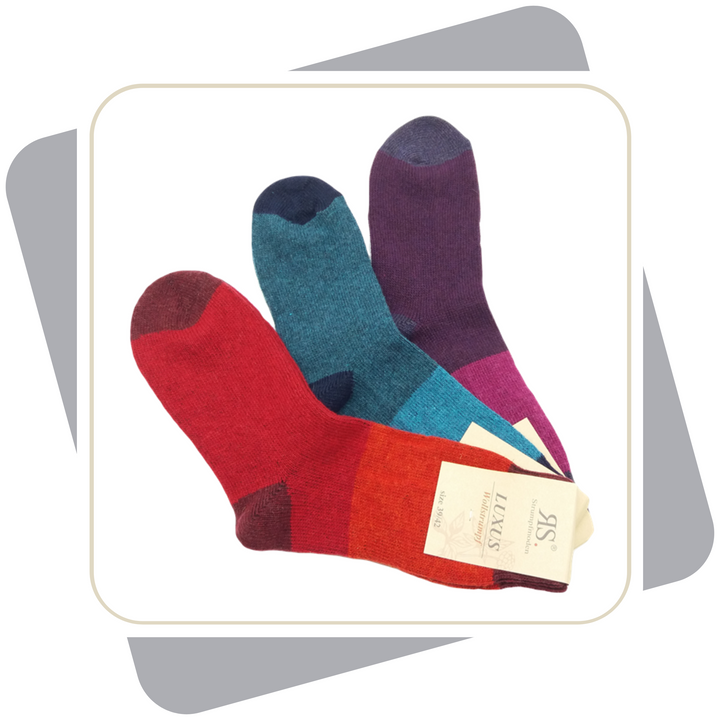 Damen Wollsocken, bunt / 2 Paar