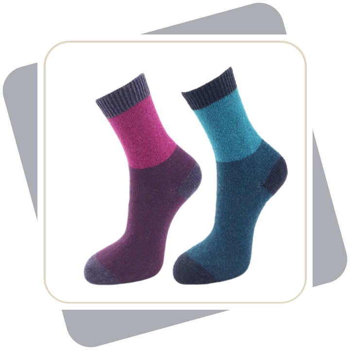 Damen Wollsocken, bunt / 2 Paar