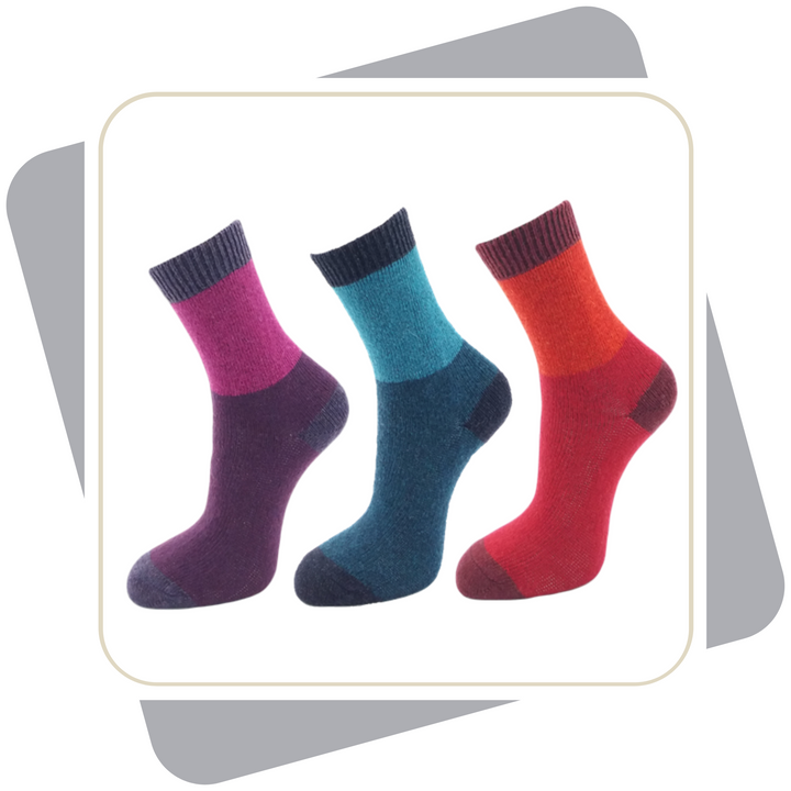 Damen Wollsocken, bunt / 2 Paar