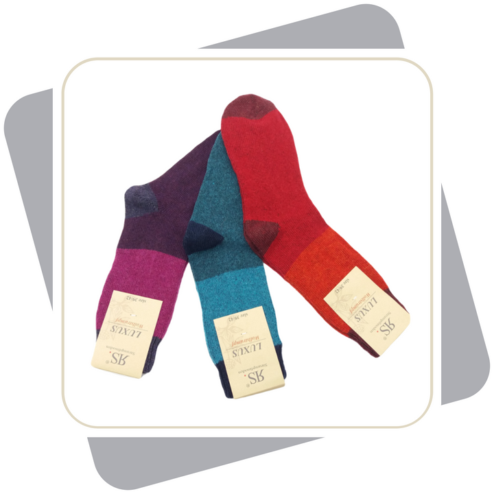 Damen Wollsocken, bunt / 2 Paar