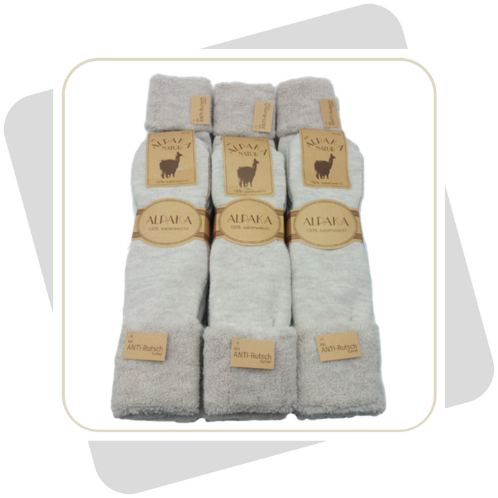 Herren Homesocks, ABS, mit Alpakawolle, extra-flauschig- gefüttert \ 2 Paar