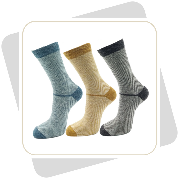 Herren Wollsocken mit Alpaka und Merinowolle, dünne Qualität / 2 Paar