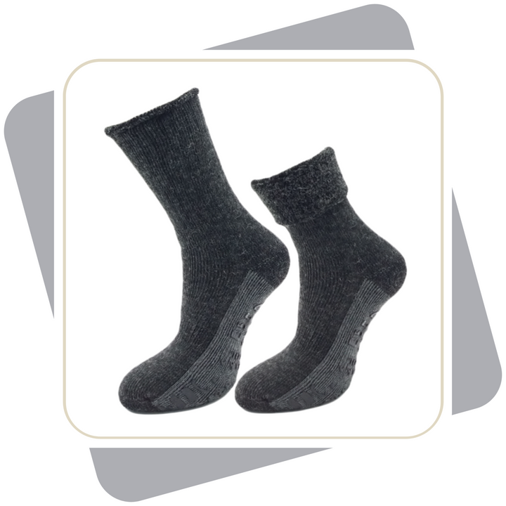 Herren Homesocks, ABS, mit Alpakawolle, extra-flauschig- gefüttert \ 2 Paar