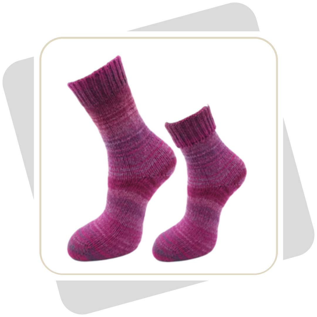 Damen Wollsocken, bunt (wie selbstgestrickt) \ 2 Paar