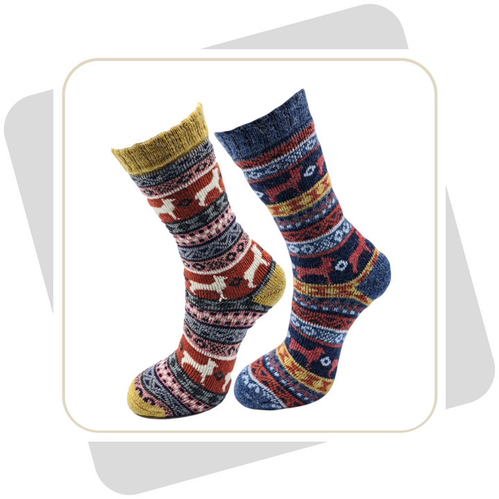 Herren Wollsocken mit Alpaka und Merinowolle, schwere Qualität \ 2 Paar