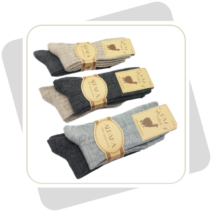 Herren Wollsocken mit Alpaka, dünne Qualität / 2 Paar