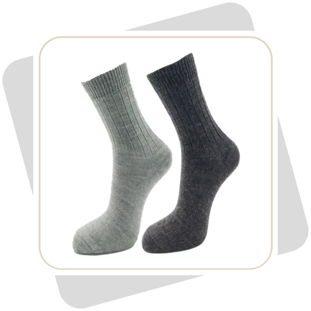 Herren Wollsocken mit Alpaka, dünne Qualität / 2 Paar