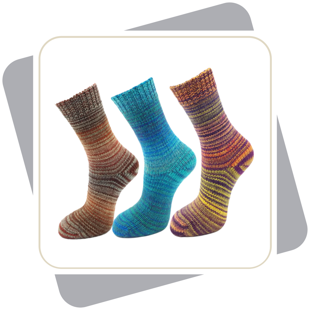 Herren Wollsocken, bunt (wie selbstgestrickt) \ 2 Paar