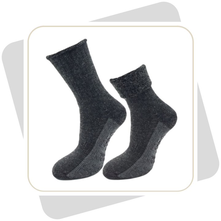 Herren Homesocks, ABS, mit Alpakawolle, extra-flauschig- gefüttert \ 2 Paar