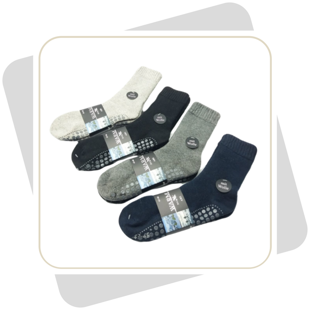 Herren Stoppersocken (ABS) mit Wolle / 2 Paar