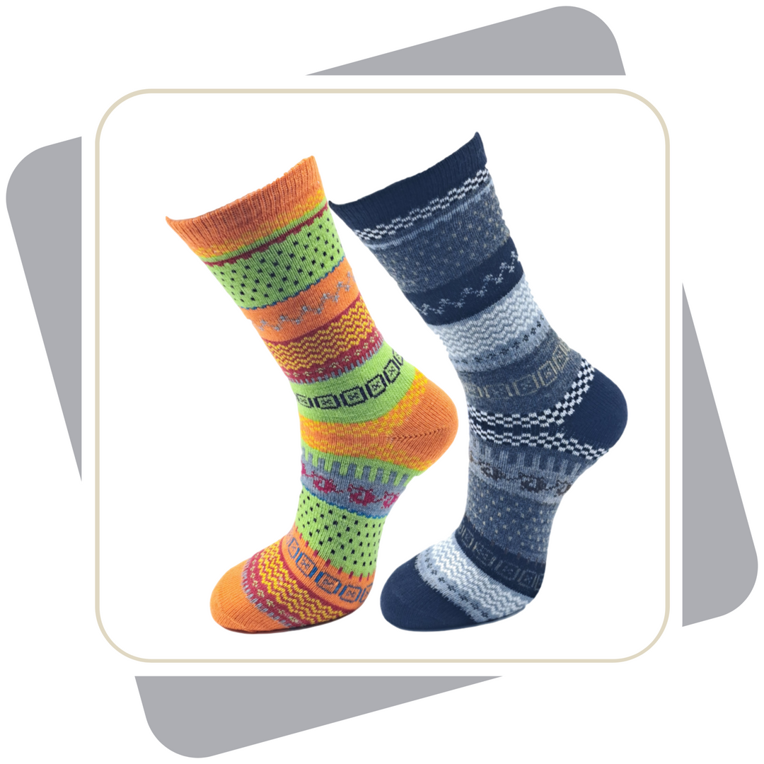 Herren Wollsocken, bunt \ 2 Paar