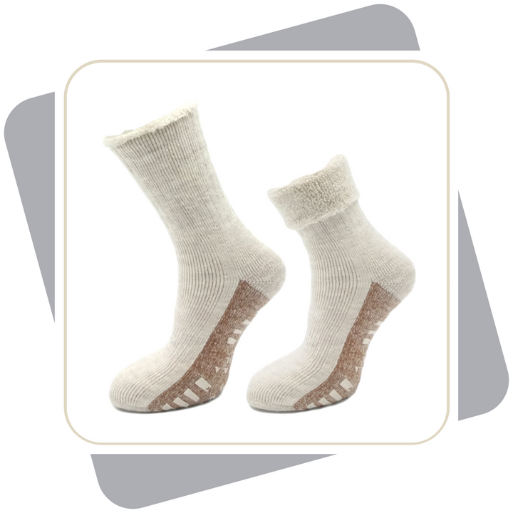 Herren Homesocks, ABS, mit Alpakawolle, extra-flauschig- gefüttert \ 2 Paar