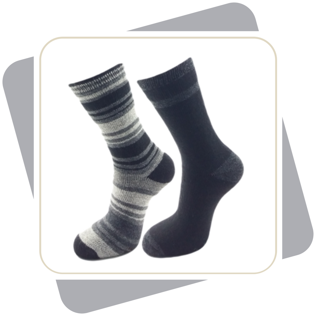 Herrensocken mit  Wolle, schwere Qualität / 2 Paar