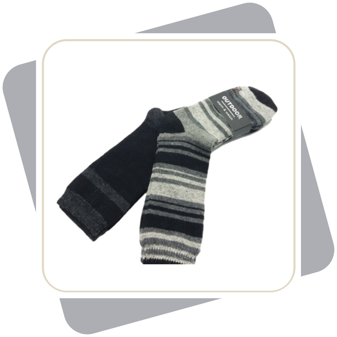 Herrensocken mit  Wolle, schwere Qualität / 2 Paar