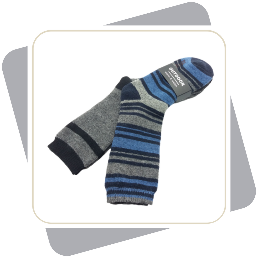 Herrensocken mit  Wolle, schwere Qualität / 2 Paar